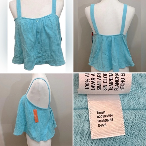 Colsie Lounge Sleep Pajama Top Womens Small Blue Sleeveless Cotton Soft NWT - Picture 6 of 7